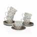 Set med kopper og underkopper Versa Porcelæn 5,8 x 6 x 5,8 cm Stjerner Kaffe (12 Dele)