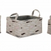 Set de Coșuri DKD Home Decor Maro Gri Portocaliu 40 x 30 x 20 cm (3 Unități)