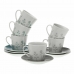 Komplet 6 Filiżanek do Herbaty z Podstawką Versa Nomma Porcelana 9 x 14 x 14 cm 10,5 x 8 x 6 cm 14 x 14 x 2 cm