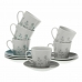 Set 6 šalica za čaj s tanjurićem Versa Nomma Porculan 9 x 14 x 14 cm 10,5 x 8 x 6 cm 14 x 14 x 2 cm