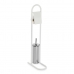 Brosse de salle de wc Versa Blanc Métal Chrome (28 x 80 x 16 cm)