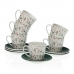 Csésze Szett Alátétekkel Versa Sansa Porcelán 9 x 14 x 14 cm 10,5 x 8 x 6 cm 14 x 14 x 2 cm цветя Tea (12 Darabok)