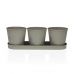 Pot Versa Gris Triple Métal (11 x 33 cm)