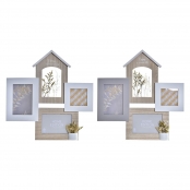 Quadro Portafoto con Mollette DKD Home Decor Sweet Dreams Legno Legno MDF  40 x 40 x 3 cm (2 Unità)