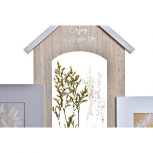 Cornice Portafoto DKD Home Decor 39 x 1,2 x 33 cm Cristallo Naturale Shabby  Chic