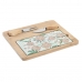 Δίσκος για σνακ DKD Home Decor Πράσινο Μπεζ Bamboo Πήλινα 24,5 x 20 x 1,2 cm