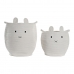 Set med kurve DKD Home Decor Hvid Børns Dyr 35 x 35 x 49 cm (2 enheder)