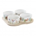 Set Malych Misek DKD Home Decor Vícebarevný Přírodní Bambus Plastické Kamenina Tropické 19,7 x 19,7 x 1 cm (5 pcs)