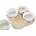 Conjunto para Aperitivos DKD Home Decor Multicolor Natural Bambu Plástico Grés Tropical 19,7 x 19,7 x 1 cm (5 pcs)