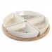 bandeja de aperitivos DKD Home Decor 21,5 x 21,5 x 1 cm Bege Branco Grés Tradicional