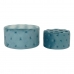 Reposapiés DKD Home Decor Azul Moderno Velvet Madera MDF (2 pcs)