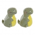 Saleiro com Tampa DKD Home Decor LC-173478 Dinossauro Branco Verde Dolomite 6,6 x 7 x 7,7 cm (2 pcs)