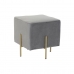 Repousa pés DKD Home Decor Scandi Cinzento Dourado Metal Veludo 42 x 42 x 45 cm