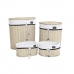 Set med kurve DKD Home Decor Hvid Beige flet 51 x 38 x 58 cm