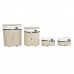 Lot de paniers DKD Home Decor Blanc Beige osier 51 x 38 x 58 cm