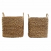 Juego de Cestas DKD Home Decor Natural Marrón Boho