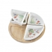 Set za Aperitiv DKD Home Decor Bela Pisana Naraven Bambus Gres Tropical 21,5 x 21,5 x 1 cm (5 pcs)