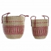 Basket spelset DKD Home Decor Natuurlijk Rood Zeegras (2 pcs) (34 x 34 x 40 cm)