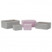 Conjunto de Cestas DKD Home Decor 41 x 29 x 18 cm Prateado Cinzento Cor de Rosa Polipropileno