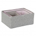 Set de basket DKD Home Decor 41 x 29 x 18 cm Argenté Gris Rose polypropylène