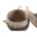 Set de basket DKD Home Decor Gris Naturel Bicolore Herbier marin Boho 41 x 41 x 33 cm (2 Unités)