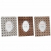 Fotolijsten DKD Home Decor Geometrisch Hout Scandinavisch (3 Onderdelen)