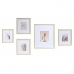 Ramă foto de Perete DKD Home Decor Geam Natural Alb Lemn MDF Boho (32,5 x 1,5 x 45 cm)