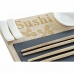 Set za sushi DKD Home Decor PC-186227 Bijela Crna Prirodno Bambus Daska moderan Orijentalno 28,5 x 18,5 x 2,6 cm (9 Dijelovi) (2