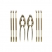 Set para Marisco DKD Home Decor Dorado Acero Inoxidable 8 Piezas 3 x 3 x 15 cm