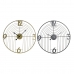 Ceas de Perete DKD Home Decor Negru Auriu* Metal Modern 45 x 3 x 45 cm (2 Unități)