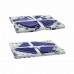 Duk og servietter DKD Home Decor Blå Hvit 150 x 150 x 0,5 cm (2 enheter)