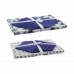 Pöytäliina ja lautasliinat DKD Home Decor 150 x 250 x 0,5 cm Sininen Valkoinen (2 osaa)