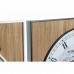 Ρολόι Τοίχου DKD Home Decor Μαύρο Λευκό Σίδερο Vintage 60 x 4,5 x 60 cm Ξύλο MDF Παγκόσμιος Χάρτης (x2)
