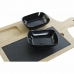 Satz für Appetithäppchen DKD Home Decor Schwarz natürlich Bambus Kunststoff Steingut Tafel Cottage 33 x 19,7 x 3,5 cm (4 pcs)