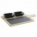 Satz für Appetithäppchen DKD Home Decor Schwarz natürlich Bambus Kunststoff Steingut Tafel Cottage 33 x 19,7 x 3,5 cm (4 pcs)