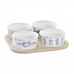 Set za Predjelo DKD Home Decor Plava Prirodno Bambus Gres Keramika Mediteran 19,7 x 19,7 x 1 cm (5 pcs)