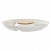 Snack tálca DKD Home Decor 25,5 x 25,5 x 3 cm Természetes Porcelán Fehér