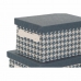 Set van opstapelbare opbergboxen DKD Home Decor Grijs Blauw Geel 40 x 30 x 20 cm