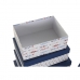 Set de cutii de depozitare, cu posibilitate de stivuire DKD Home Decor Marin Alb Bleumarin Carton (43,5 x 33,5 x 15,5 cm)