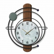 Wall Clock DKD Home Decor 40 x 4 x 40 cm Black Brown Iron Pendulum MDF Wood  (2 Units)