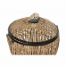 Set di Cesti DKD Home Decor Nero Naturale Metallo Rattan 48 x 48 x 55 cm (2 Unità)