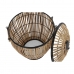 Set of Baskets DKD Home Decor Black Natural Metal Rattan 48 x 48 x 55 cm (2 Units)