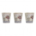 Set de Macetas DKD Home Decor Rosa Dorado PVC Aluminio Shabby Chic 38 x 13 x 14 cm (3 Piezas)