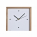 Orologio da Parete DKD Home Decor Bianco Marrone Legno Alluminio Case Città 20 x 4 x 30 cm