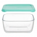 Lunch box Snow 790 ml Green Transparent Glass Polyethylene (12 Units)