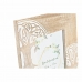 Cornice Portafoto DKD Home Decor Bianco Marrone Legno Cristallo Legno di mango Albero Indiano 23 x 2 x 28 cm