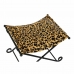 Fodstøtte DKD Home Decor Sort Metal Brun Læder Leopard (55 x 45 x 41 cm)