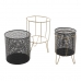 Set de jardiniere DKD Home Decor Negru Auriu* Metal Loft 36 x 36 x 58 cm