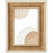 Quadro Portafoto con Mollette Atmosphera Nero Naturale Metallo Legno MDF 48  x 48 x 2 cm