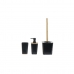 Set de Baño DKD Home Decor Negro Natural Bambú Poliestireno 11,5 x 11,5 x 38 cm 3 Piezas